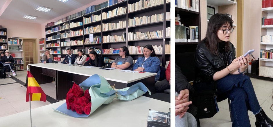 Aktivitet me studentë, stafin akademik dhe Ambasadën Spanjolle në kuadër të Ditës Ndërkombëtare të Librit dhe Gjuhës Spanjolle, Java e letërsisë spanjolle: